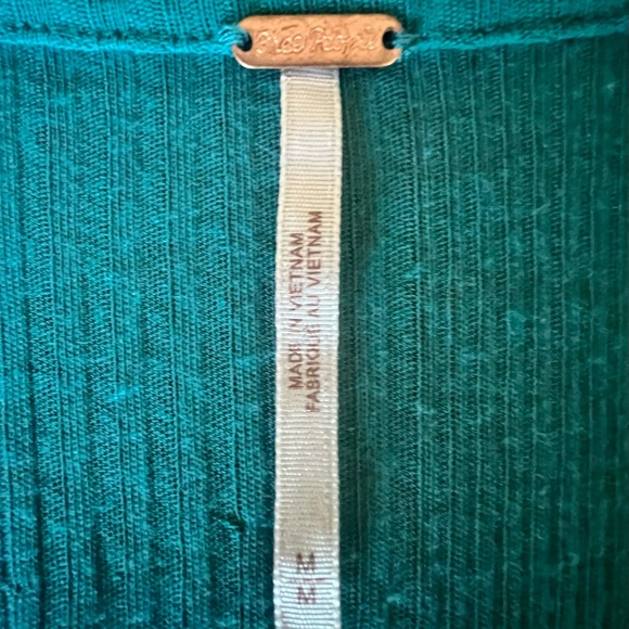 Free People Teal Blouse with Long Sleeves - Picture 8 of 8